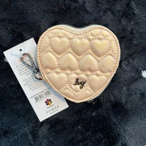 Lug Heart Pouch- Metallic Rose Gold-NWT